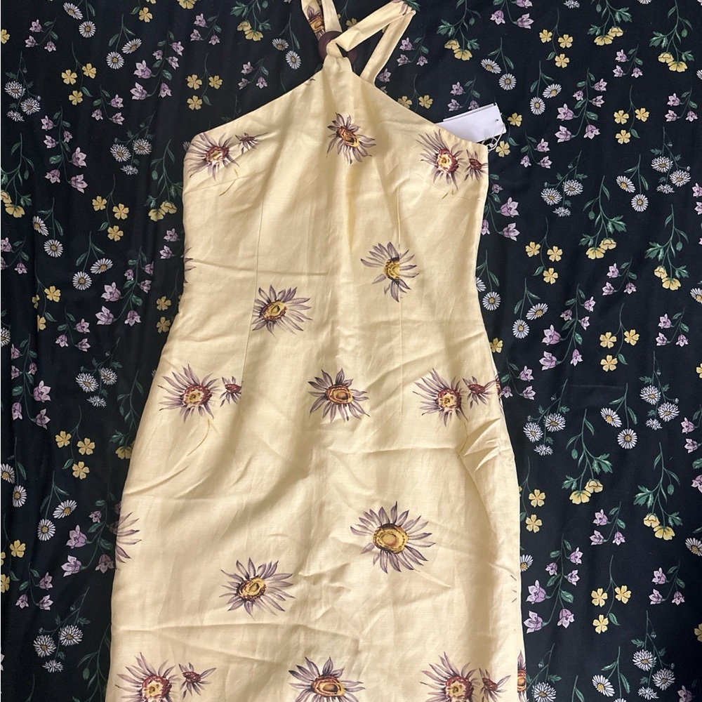 Donna Morgan Yellow Floral Dress
